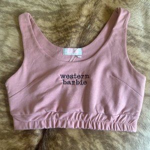 Pink Western Barbie Top SZ M